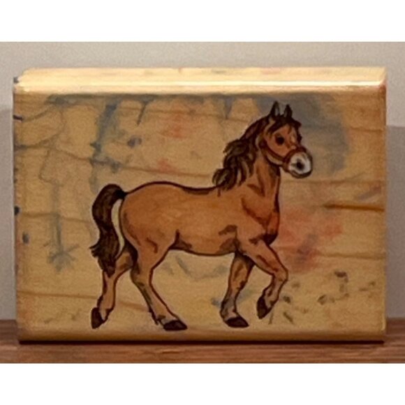 Horse Rubber Stamp Wood Mounted A889D By Rubber Stampede - Picture 1 of 5